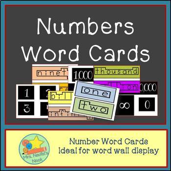 Number Word Wall Cards by Sandra Naufal | TPT