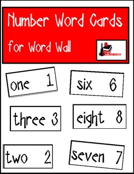 Number Word Cards for Your Word Wall  Word cards, Word wall cards, Word  wall