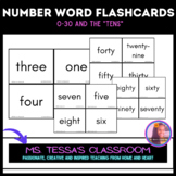 Number Word Flashcards (Numbers 0-30)