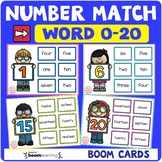 Number Word Match  0-20 Digital Task Cards - Boom Cards™