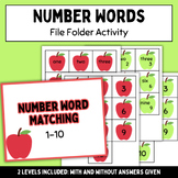 Number Word Matching - File Folder Activity - Assisted AND