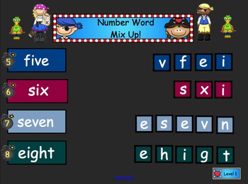 Preview of Number Word Mix Up for Smartboard