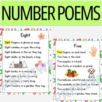 Preview of Number Word Poems | Shared Reading & Sight Word Activity | Number Poems