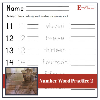 number word practice 11 20 by e is for elmore teachers pay teachers