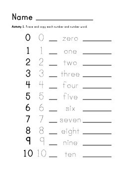 Number Word Practice Worksheet by E is for Elmore | TpT