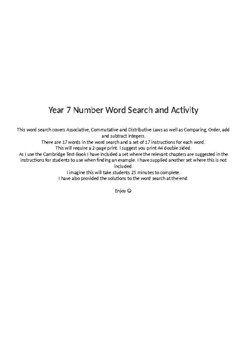 Preview of Number Word Search and Activity