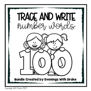 Preview of Number Word Trace and Write Practice Bundle