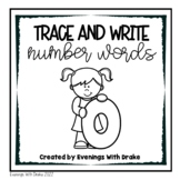 Number Word Trace and Write Practice Set 1