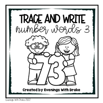 Preview of Number Word Trace and Write Practice Set 3