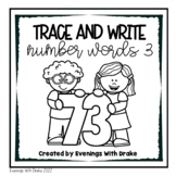 Number Word Trace and Write Practice Set 3