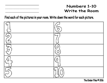 number words 1 10 write the room includes 3 levels of