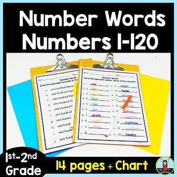 Preview of Number Words 1-120 Worksheet
