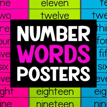 Preview of Number Words & Base 10 Blocks Posters - Elementary Math Classroom Decor