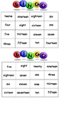 Number Words Bingo