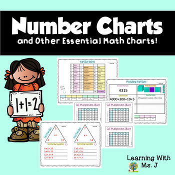 Preview of Number Words Chart and other Essential Number Charts