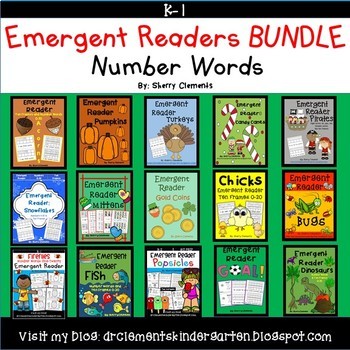 Preview of All Year | Spring | Number Words | Emergent Readers BUNDLE