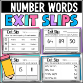 Number Words Exit Slips Exit Tickets Assessment Quick Chec