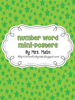 Preview of Number Words Mini-Posters