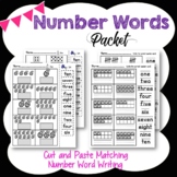 Number Word Packet, Number Word Worksheets, Cut and paste