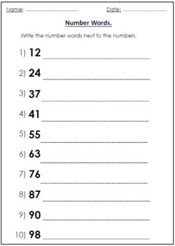 number words place value worksheets tens ones by