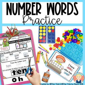Preview of Number Words Practice for Kindergarten and First Grade
