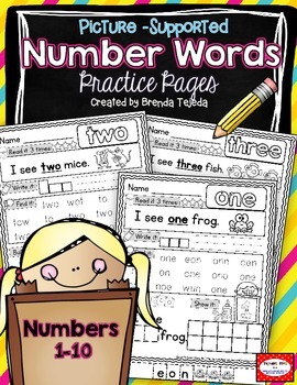 Preview of Number Words Practice Pages