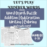 Number Words Practice with Word Search Puzzle, Addition, S