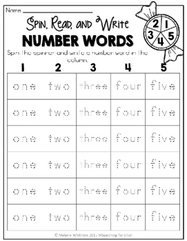 Number Words & Number Sense Printables and Activities: Numbers 0-10