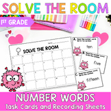 Number Words Math Task Cards 1st Grade Math Center Solve the Room