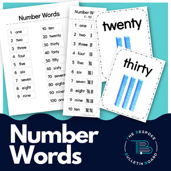 Preview of Number Words Posters and Word Bank