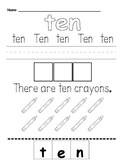Number Words Worksheet--Common Core Math and ELA