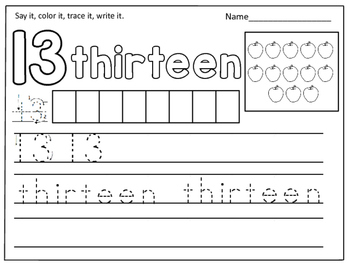Number Words Worksheets (11-20): by Kids' Learning Basket | TpT