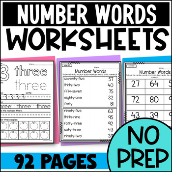 number words worksheets by designed by danielle tpt
