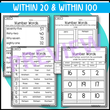 Number Words Worksheets by Designed by Danielle | TpT