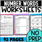 Writing and Spelling Number Words Worksheets and Sorts: Sp