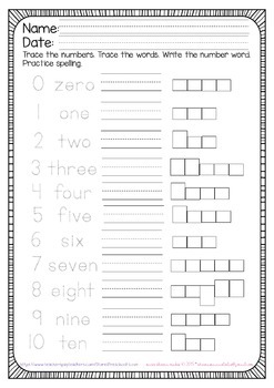 Number Words Zero to Twenty by Preschool Love | Teachers Pay Teachers