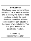 Number Words to 10 Folder Game