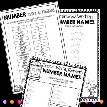 Number Words to 100 by Mrs G's Mini Monsters | Teachers Pay Teachers