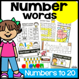 Writing Number Words to 20 Worksheets, Matching Numbers & 