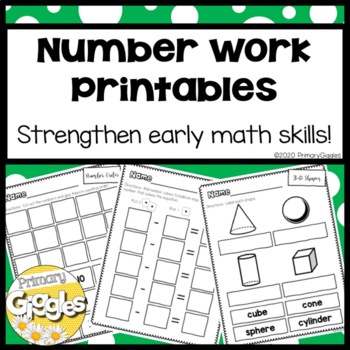 Preview of Number Work Printables for Primary Grades Distance Learning