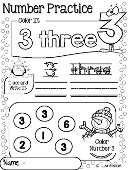 Number Worksheet 1-20 Winter Activity by Lanfaloe | TpT