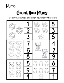 Number Worksheets 1-10| Number Writing Practice 1-10 by Great Studio