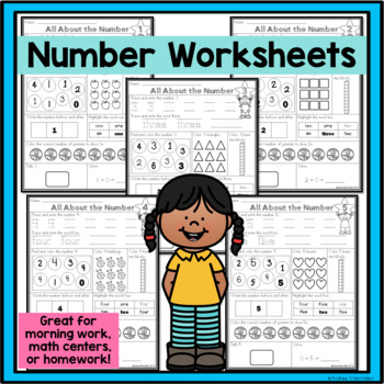 Number Worksheets 1 - 20 by Andrea Marchildon | Teachers Pay Teachers