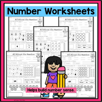 number worksheets 1 20 by andrea marchildon teachers pay teachers