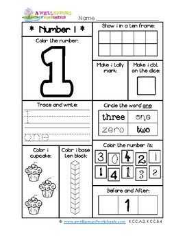 number worksheets 1 20 by a wellspring of worksheets tpt