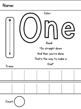 Preview of Number Worksheets! 1-20! Simple, Easy, Includes Writing Poems!