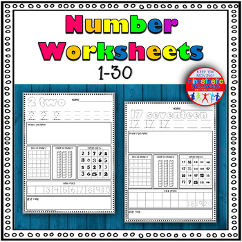 Preview of Number Sense and Place Value Activity Worksheets for Numbers 1-30