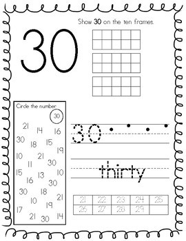 number worksheets 1 30 by stacia bernath teachers pay