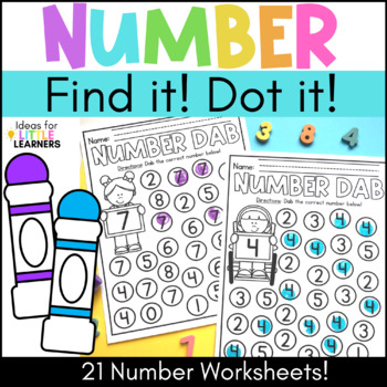 Preview of Number Worksheets - Bingo Dabber, Dot It - Number Recognition Activities - PreK