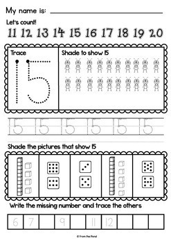 Number Worksheets to 20 Printable Activities for Kindergarten | TpT